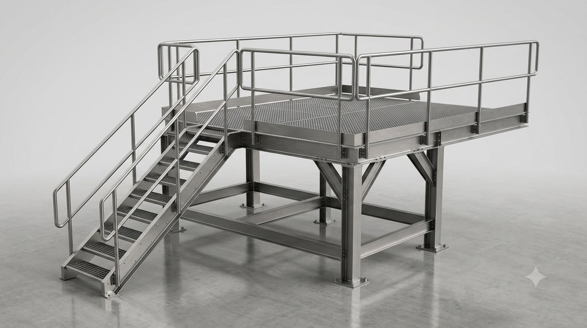Rendu CAO d'une structure métallique inox
